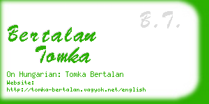 bertalan tomka business card